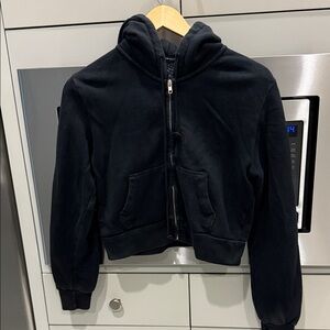 Brandy Melville Black Zip-Up Hoodie